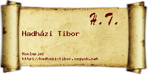 Hadházi Tibor névjegykártya